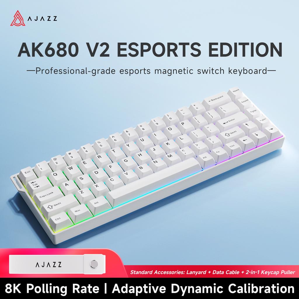 Ajazz AK680 V2 Gaming Mechanical Keyboard Magnetic Axis 68-Key RGB Backlit 8K Polling Rate 128K Scan Rate Aluminum Plate