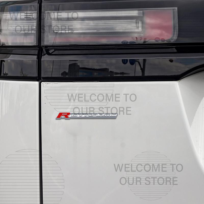 Car Decor Metal R Dynamic Letter Emblem 3D Sticker Accessories For Land Rover Range Rover Discovery L663 Tail Rear Trunk Decals BQ6