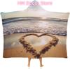 Heart Shape Romantic Beach Wearable Hooded Blanket, Ultra Soft Arctic Velvet Cape Cloak Unisex - Cozy Wearable Blanket 40"x50"