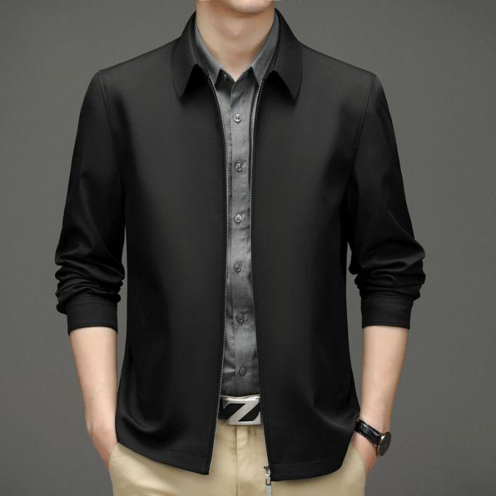 Men's Counter 2025 Spring/Autumn Business Casual Jacket - Middle-aged Executive Turn-down Collar Outerwear