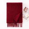 DayApril Women's 100% Wool Solid Color Tassel Scarf