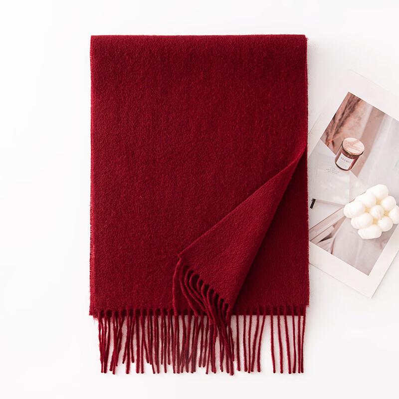 DayApril Women's 100% Wool Solid Color Tassel Scarf