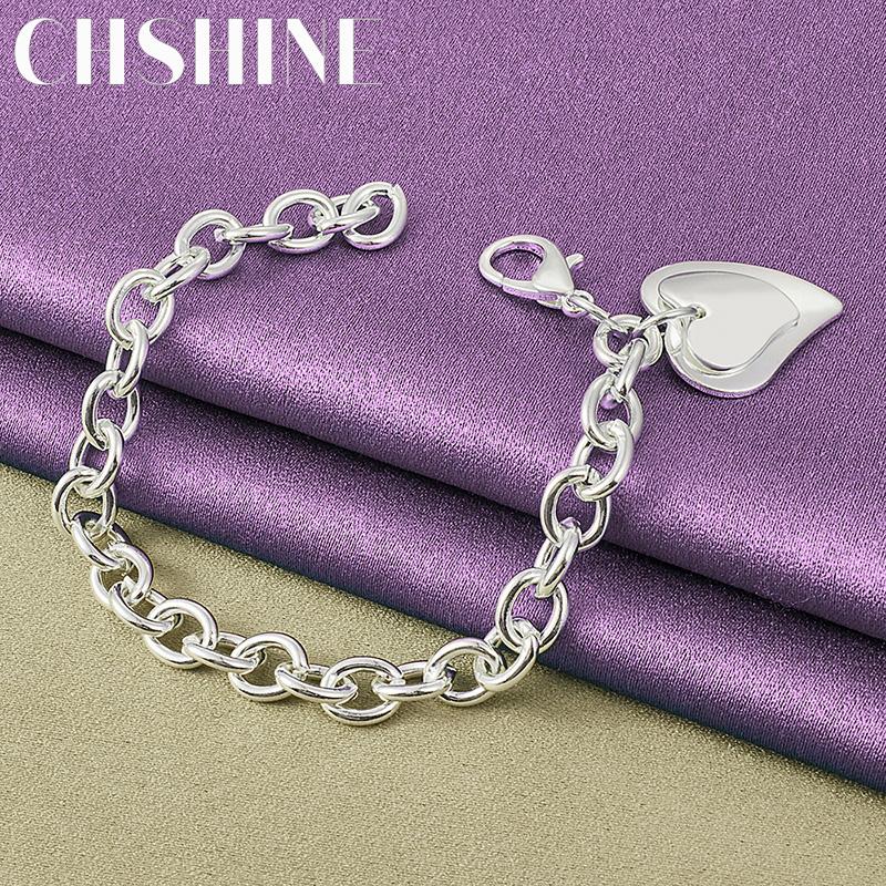 CHSHINE 925 Sterling Silver Double Heart Bracelet For Women Fashion Charm High Quality Fine Jewelry