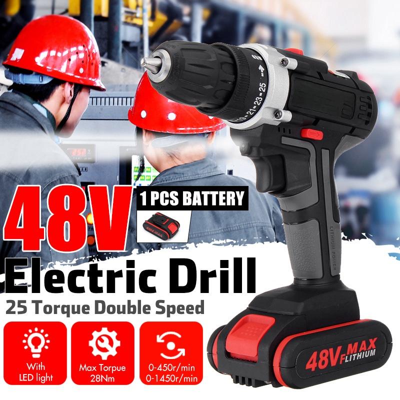 

1/2 аккумулятор Беспроводная электрическая дрель-шуруповерт Аккумуляторная дрель Деревообработка 48В 1X battery