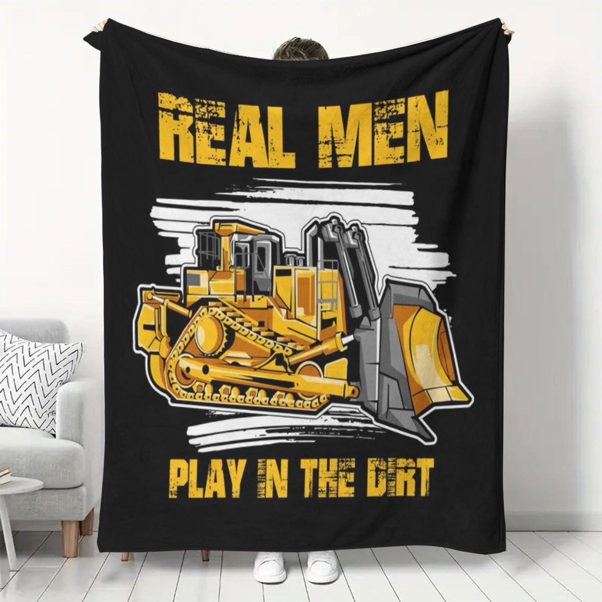 

Design pattern of a bulldozer Flannel printed blanket suitable for all seasons suitable for living room office sofa and travel 75x90cm
