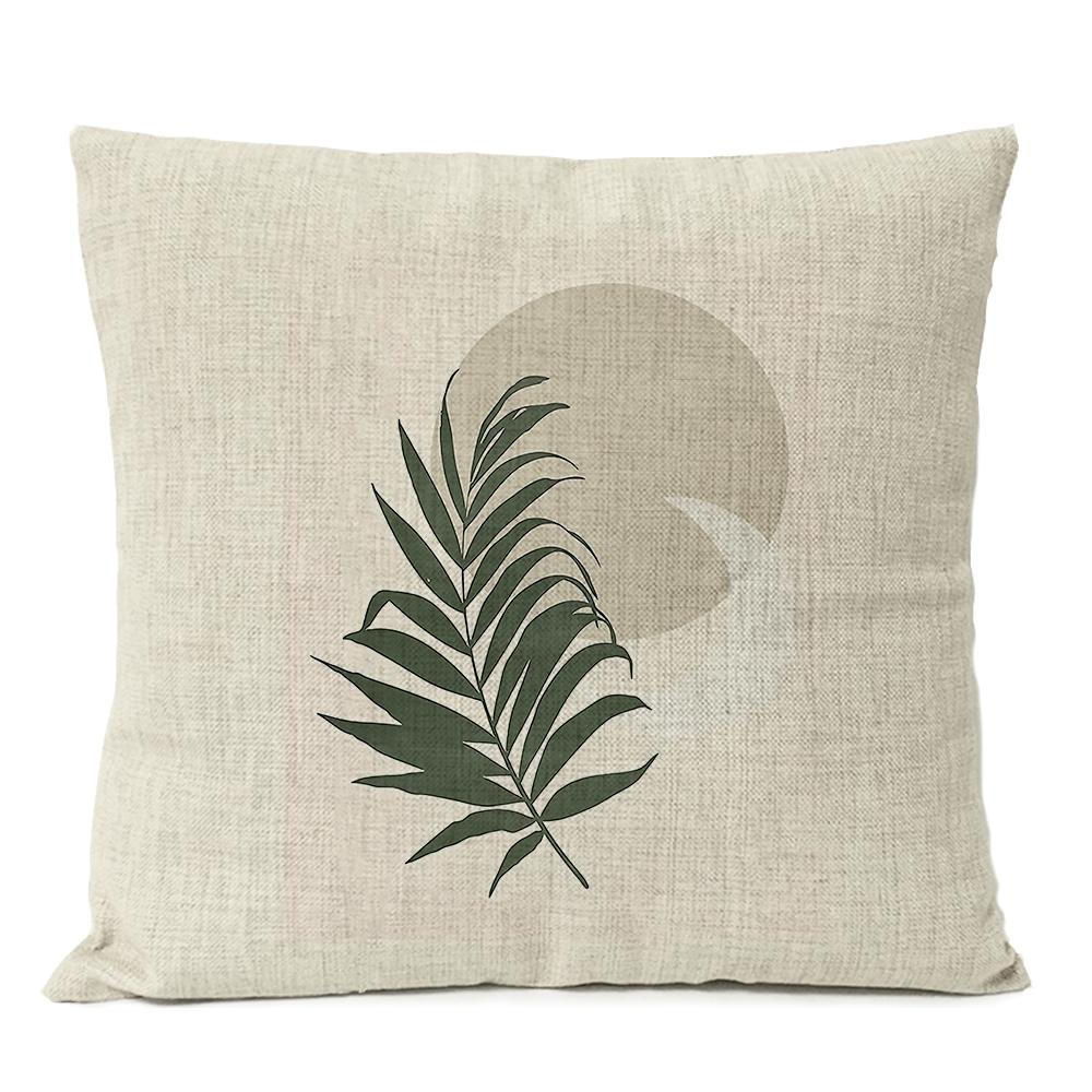 Boho Geometric Leaves Floral Pillow Case Home Decor Moon Sun Flowers Linen Throw Cushion Cover Decoration Sofa Pillowcase