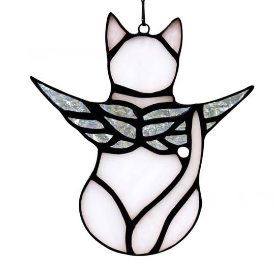 Cat Gift for Home Acrylic Hanging Pendant with Chain, Animal Ornament Window Decorative Wall Decor, Cute Lover Room Decoration Decor