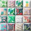 45x45cm Green Leaves Plant Pillowcase Custom Flower Square Polyester Cushion Cover Bedroom Waist Throw Home Decoration
