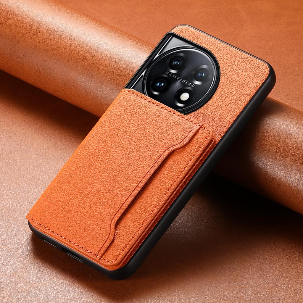 For OnePlus 11 5G Case PU Leather Coated PC+TPU Protective Phone Cover