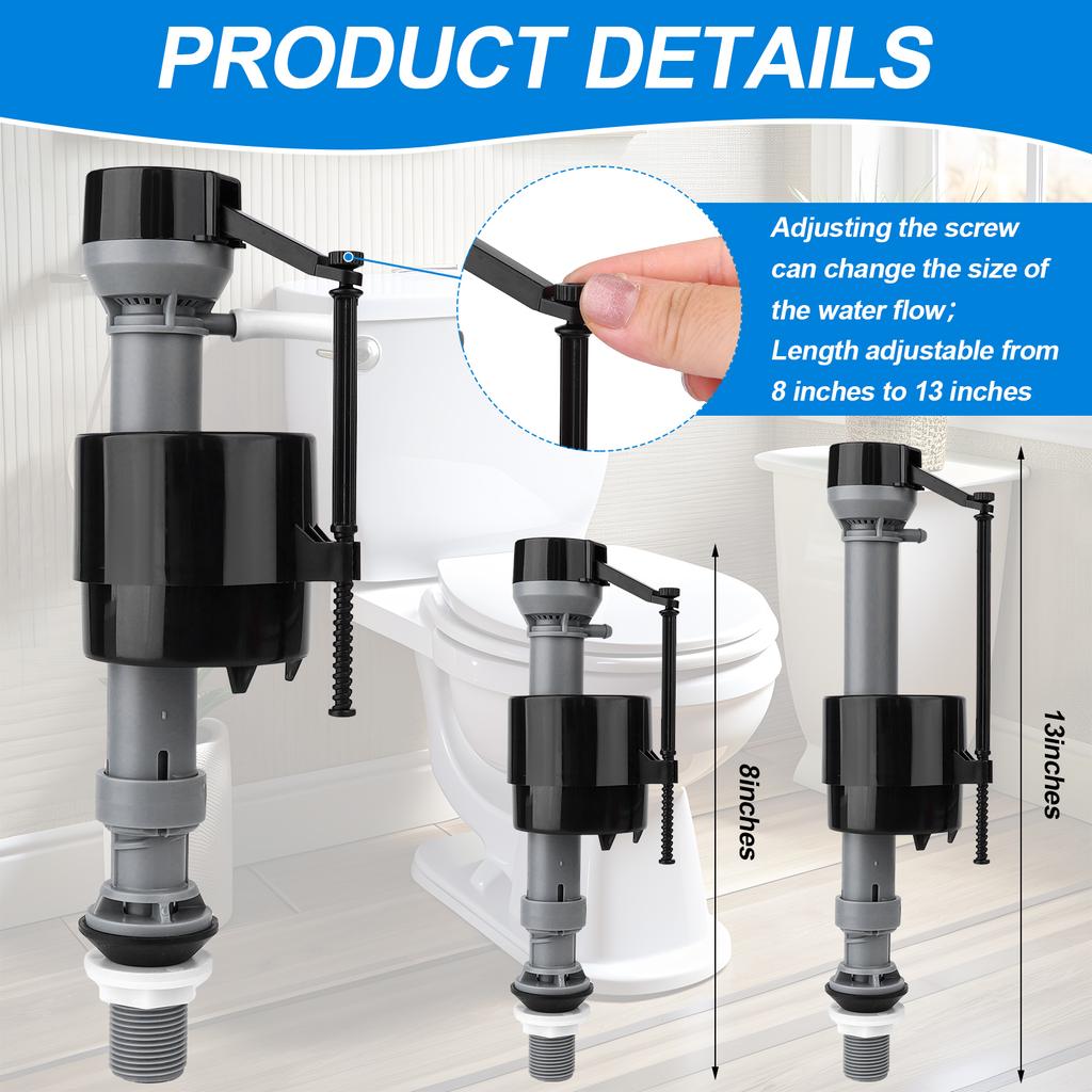 Universal Toilet Flusher Replacement Kit Toilet Flush Flapper Repair Kit Include Toilet Fill Valve 2 Inch Low Flow Toilet Rubber