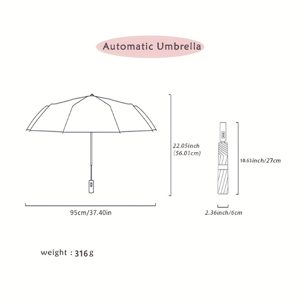 8 Ribs Travel Rain Sun Umbrella Windproof Multi-Color Travel Umbrella Automatic Open And Close Portable Folding Anti UV Umbrella