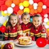 Orange Ballonggirlande Roter Gelber Ballonbogen-Kit Feuerwehr-Thema Geburtstagsparty Feuerwehr Feuerwehrauto Hochzeitsdekoration