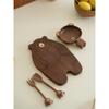 1PC Kitchen Cutting Board 30*22*1.5CM Walnut Wood Cutting Board Double Sided Small-Bear Design Modern Minimalist Chopping Board