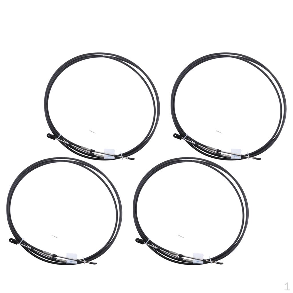 4x 11FT 13FT Throttle Cable Black for Boat Motor Control Lever