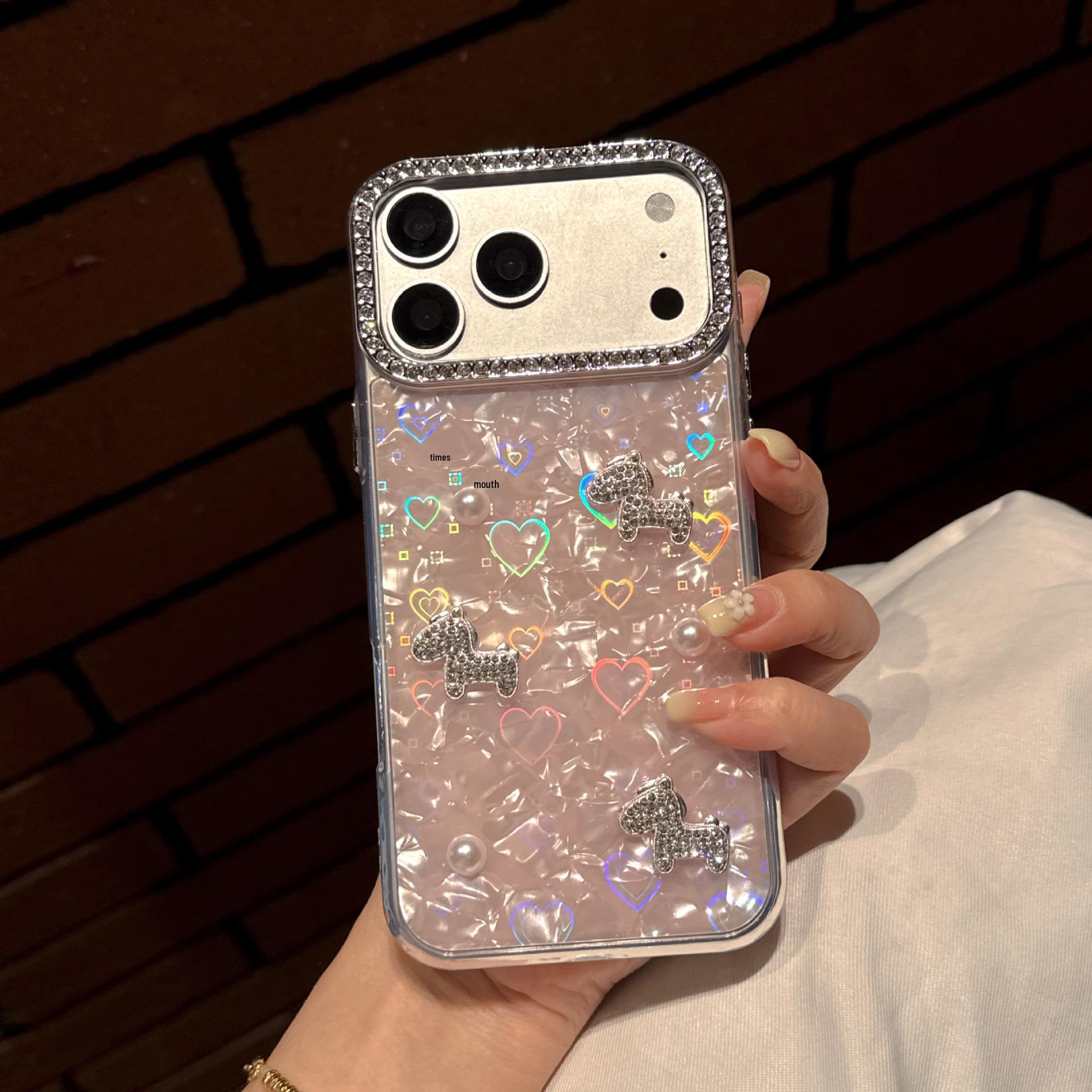 

Bright Diamond Pearl Horse Phone Case for Oppo Reno 15 Pro, Find X9 Pro, A6 Pro, A5 Reno 14 Pro