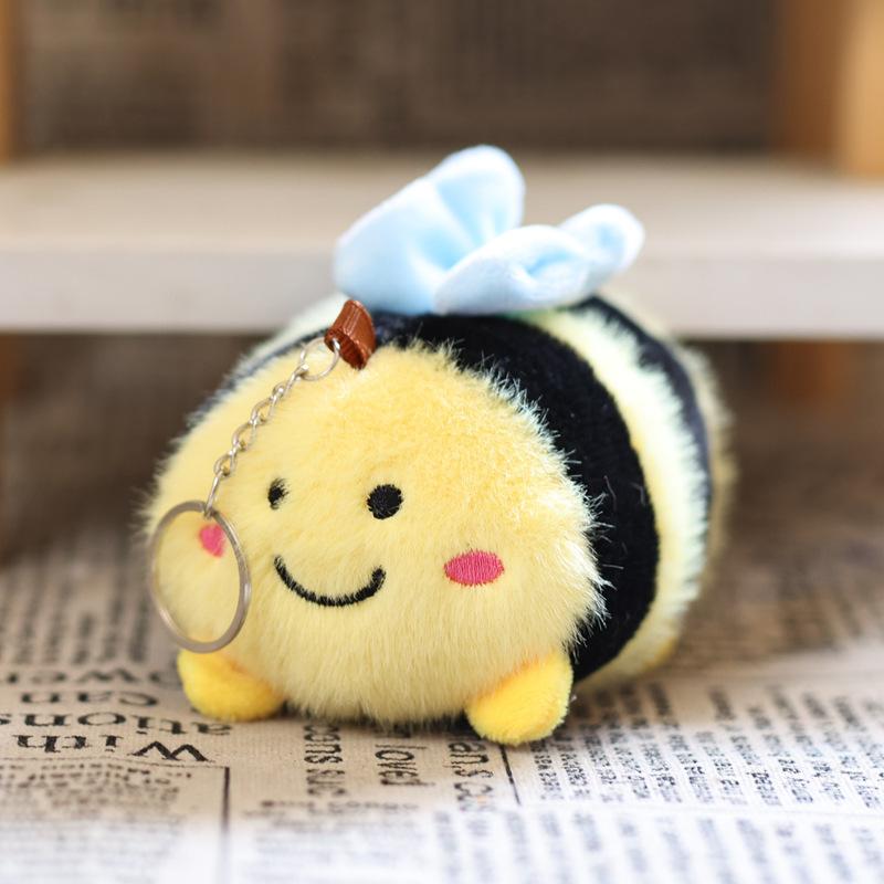 1 Piece Bag Pendant Cute Little Bee Doll Plush Toy Keychain Children'S Backpack Accessories Holiday Gifts