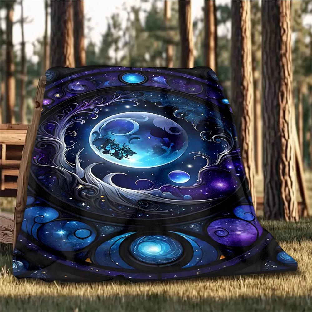 Celestial Dreamscape Outdoor Blanket, Soft And Comfortable Blanket, Casual Warm Outdoor Blanket, Camping Travel Blanket, Good Birthday Gift 1169