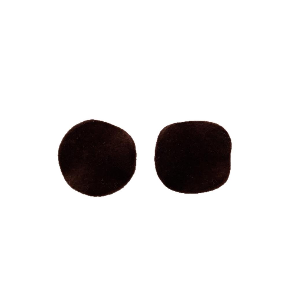 Red Simple Round Suede Stud Earrings Retro Elegant Autumn And Winter Earrings Light Luxury Niche Fashion Unique Earrings