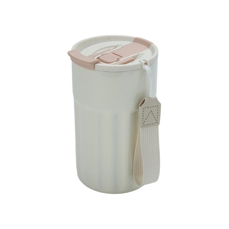 Stainless Steel Insulated Flask Car Drinking Cup for Travel Office 6 Color Ergonomic Handle Water Drinkware