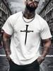 Unisex Summer Cotton T Shirt Nail Cross Graphic Print Short Sleeve Crew Neck Casual Streetwear Loose Fit Fashion Daily Unisexs Tops