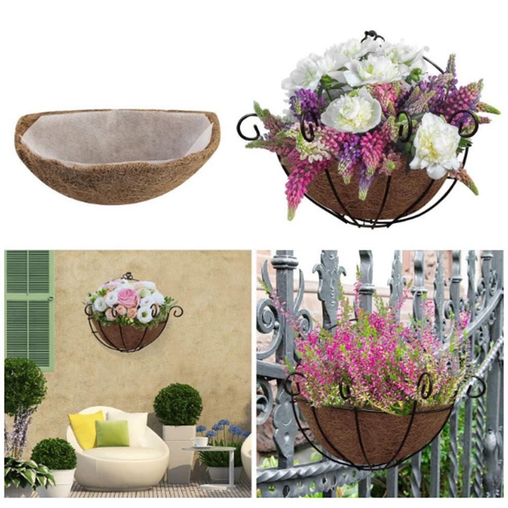 Cesta colgante con forro blanco, fibra duradera de fibra de coco