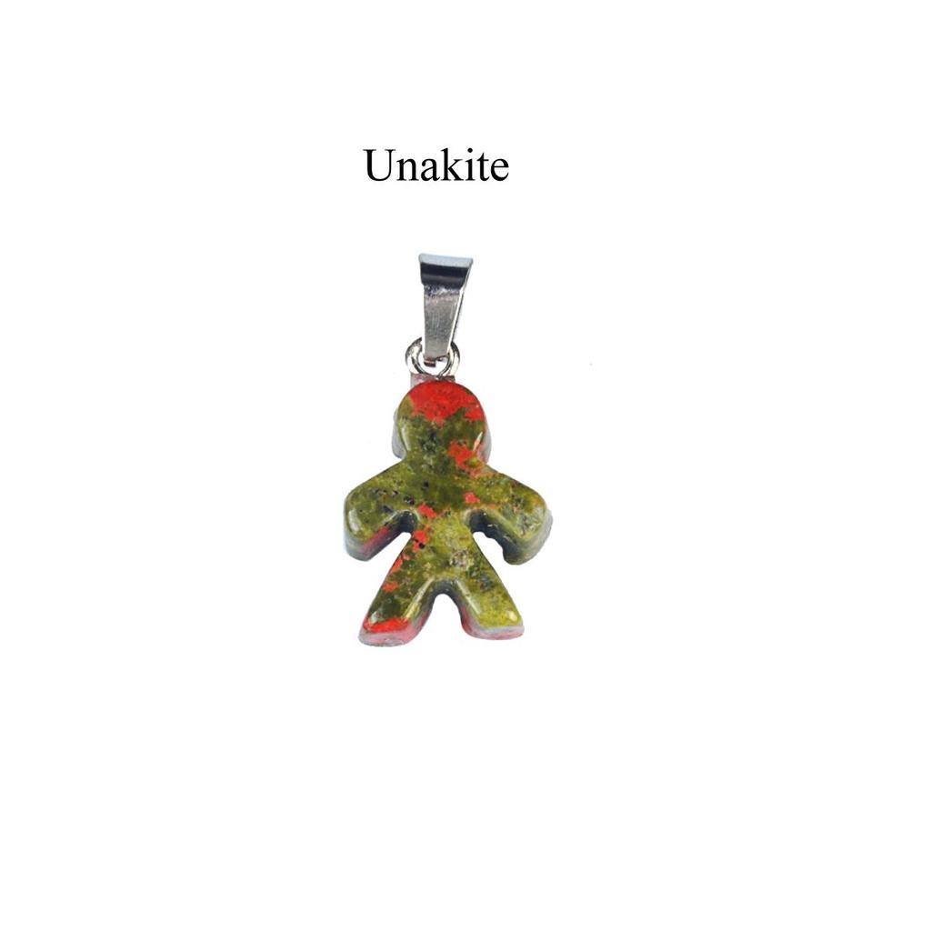 1 st Mini Reiki Healing Naturlig Sten Hänge, Pojke Flicka Form Kristall Agat Ametist Ädelstenar Berlocker för Smyckestillverkning DIY Halsbandstillbehör 20×16mm
