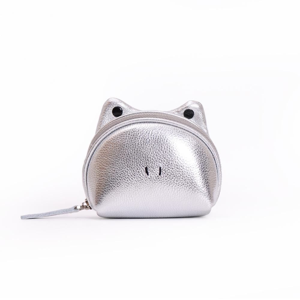 New first-layer cowhide cute frog change bag portable neck coin key storage bag women's small mouth red envelope