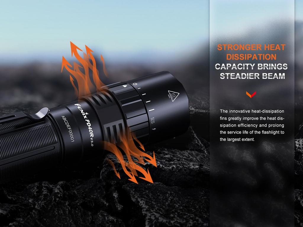 Fenix PD40R 3000 IP68 Waterproof and Included 21700 V3.0 Flashlight, USB-C Rechargeable, Lumens, Dustproof,
