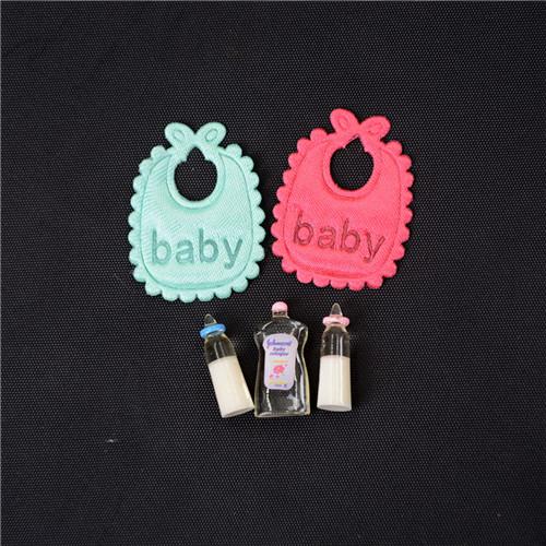 * Hot Sale 1:12 Dolls House Miniature Baby Bottles Shampoo Bibs Set Nursery Accessory Gift