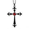 Gothic Baroque Black Cross Pendant Necklace