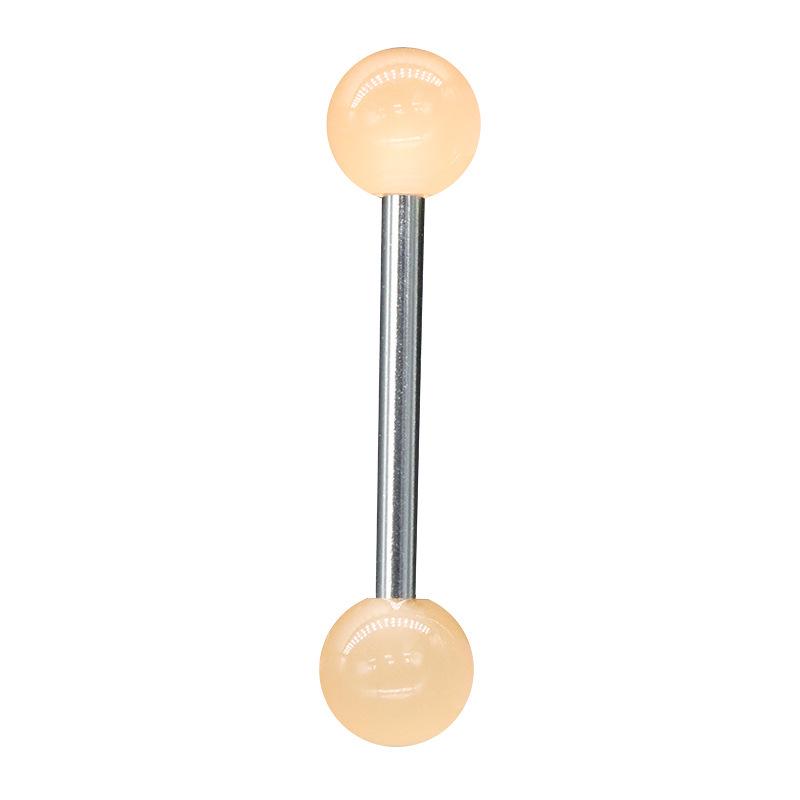 Glow In the Dark Tongue Ring Barbell Piercing with Replacement Balls