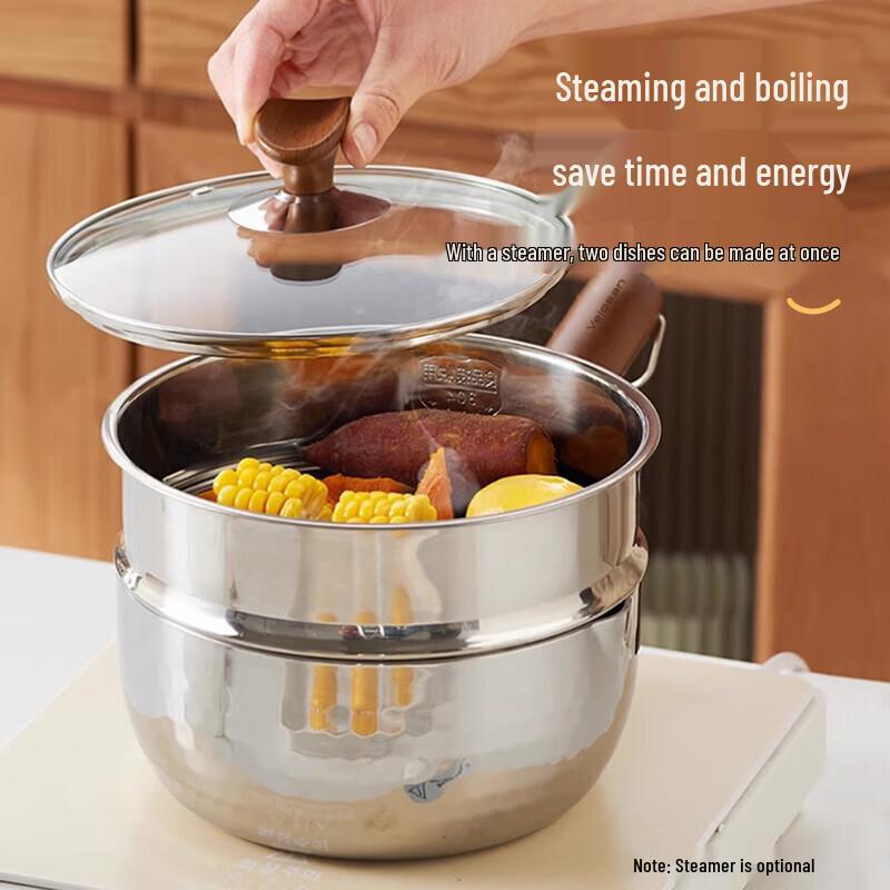 Velosan 20cm Stainless Steel Yukiwa Pot & Steamer