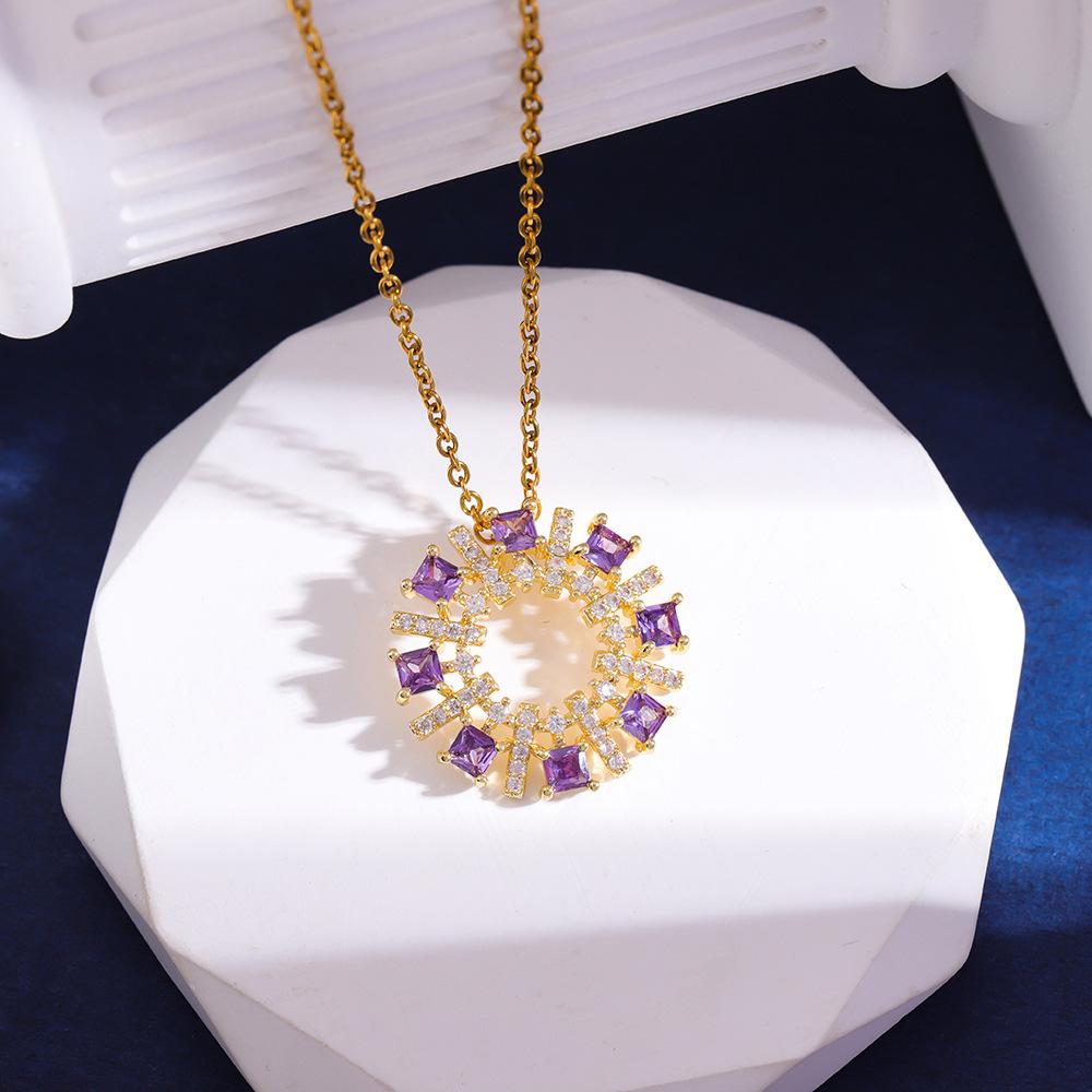 

Новое ожерелье из медного микро-инкрустированного цветного циркония, подвеска в виде цветка, персонализированный цветной подсолнух, темперамент, ювелирное украшение в подарок