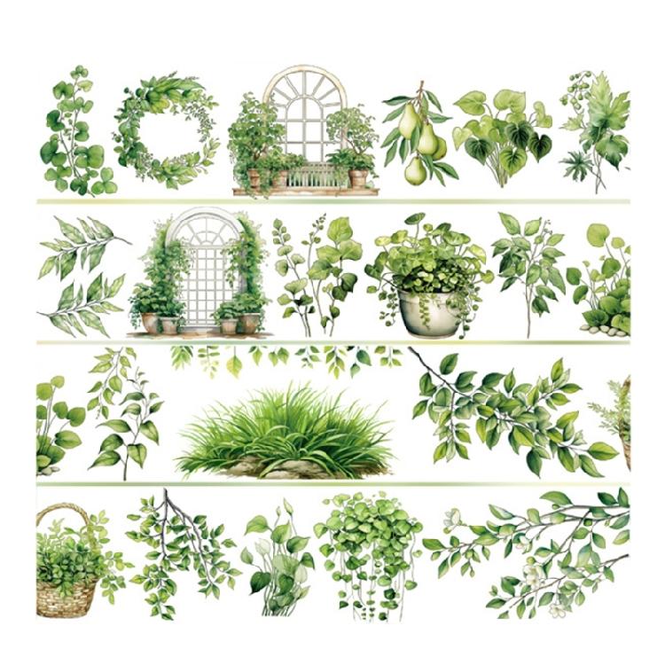 Flower Decorative Tape Water Resistant PET Tape Aesthetic Scrapbooking Tape for Journal Photo Album Planner Wrapping