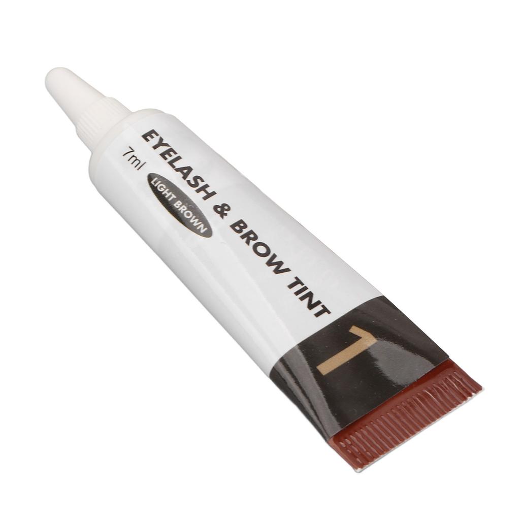 Eyelash Eyebrow Color Kit Professional Waterproof Makeup Brow Lashes Tint Dye Set with Brush Gloves Light Brown