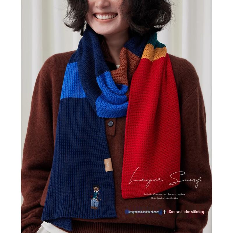 Lagur British Vintage Style Teddy Bear Cotton Scarf