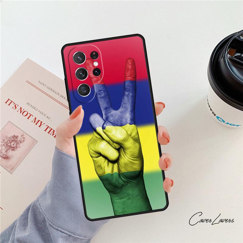Mauritius Flagge Handyhülle Für Samsung Galaxy S24 S25 S23 S22 Ultra Note 10 20 Plus S20 S21 FE Hülle