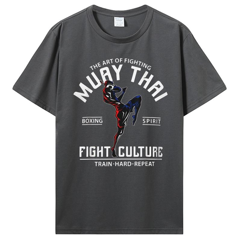 Summer Men Fashion Brand Cotton T Shirt Cool Muay Thai T-shirt Men Wai Kru Thailand Men Casual Tee TShirt Harajuku Tops