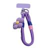 Modisches dehnbares Nylon-Handy-Lanyard mit floralem Akzent T-förmigem Clip Universell für Smartphones Schlüsselanhänger