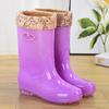Non-slip short rubber shoes rain shoes women's summer rubber boots jelly waterproof shoes transparent medium tube plastic laundry overshoes