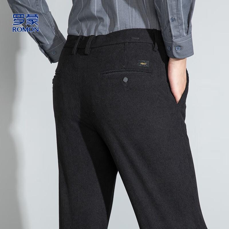 Luomeng Men's Corduroy Casual Straight-Leg Trousers