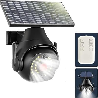 Clearhill Dummy Fake Security Camera and Solar Motion Sensor Light, 2-in-1 Solar Light with Remote Control, Realistic Appearance, Easy Installation, I