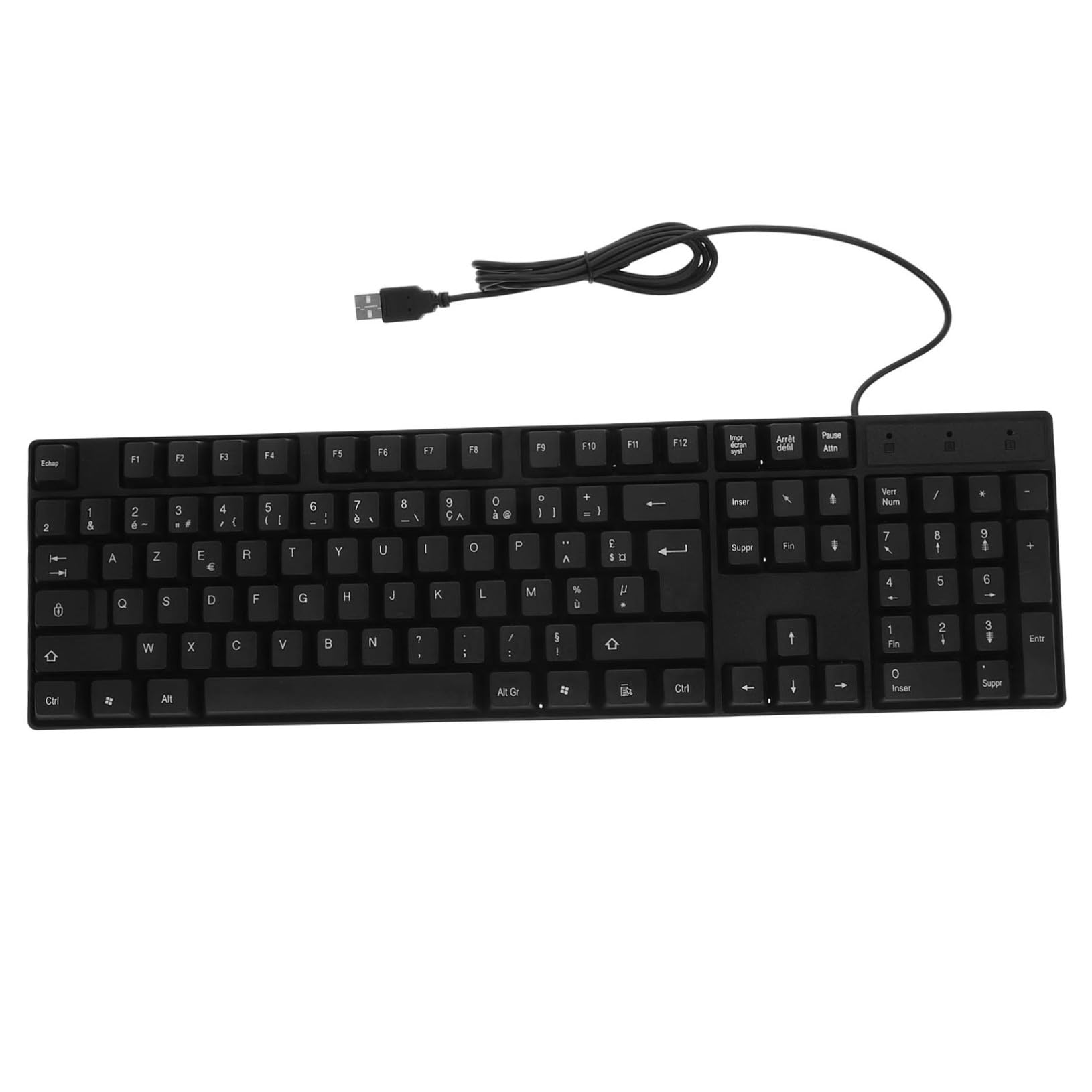 

Дротова клавіатура NUOLUX Французька клавіатура повна клавіатура тиха USB-підключення офісна комп ютерна ігрова клавіатура чорна