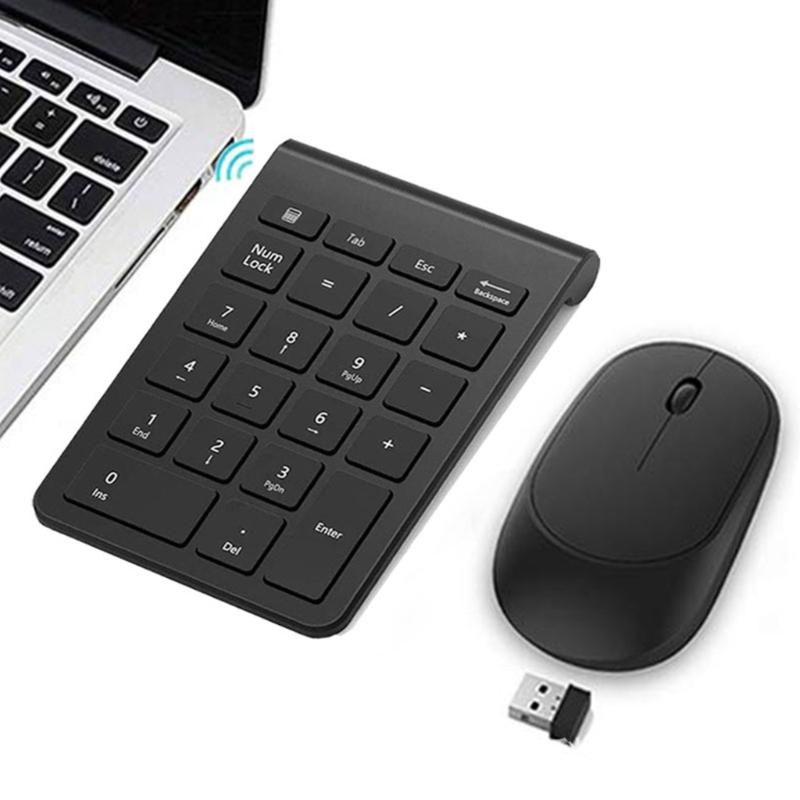22-Key Numeric Keyboard Keypad 2.4G Wireless Number Pad and Mouse Kit Protable For Laptop Phone Tablets with USB Adapter