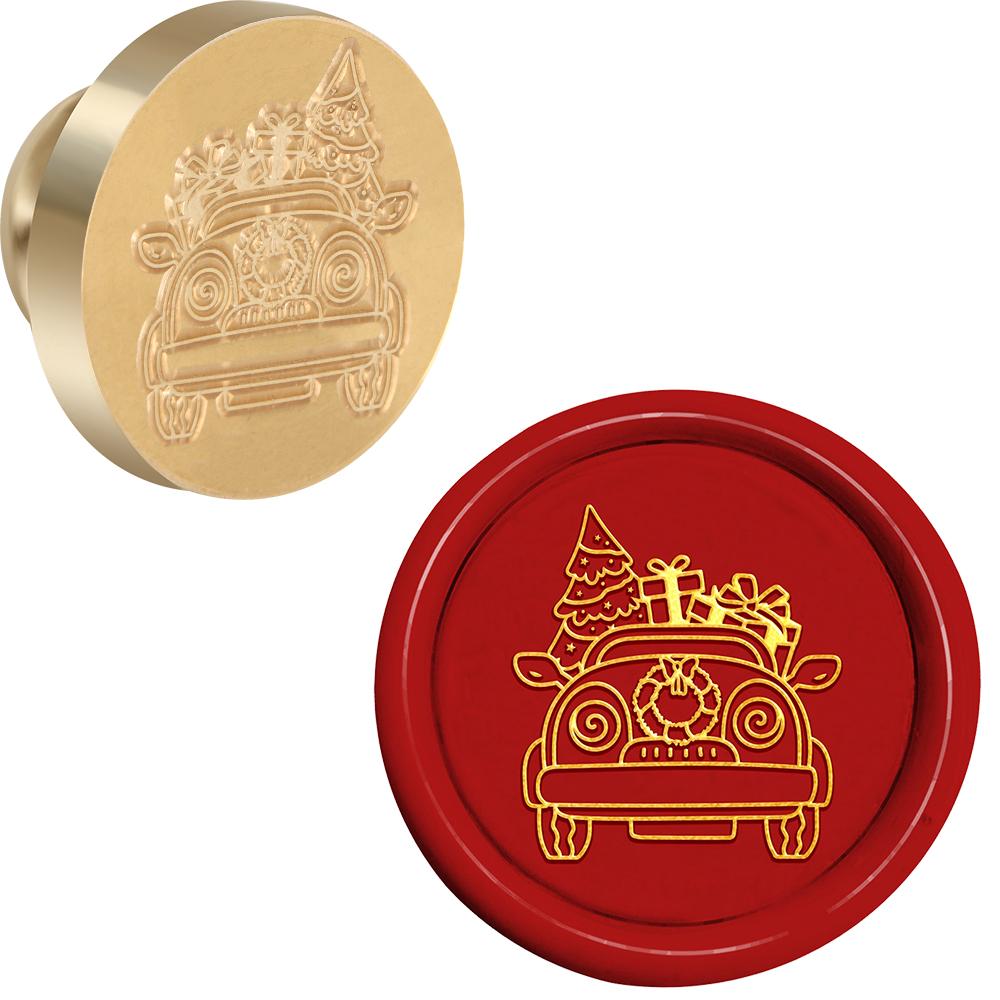 Cute Christmas Wax Seal Stamp Elk Car Christmas Gifts Wax Sealing Stamp Removable Brass Heads Sealing Stamp Invitations Greeting