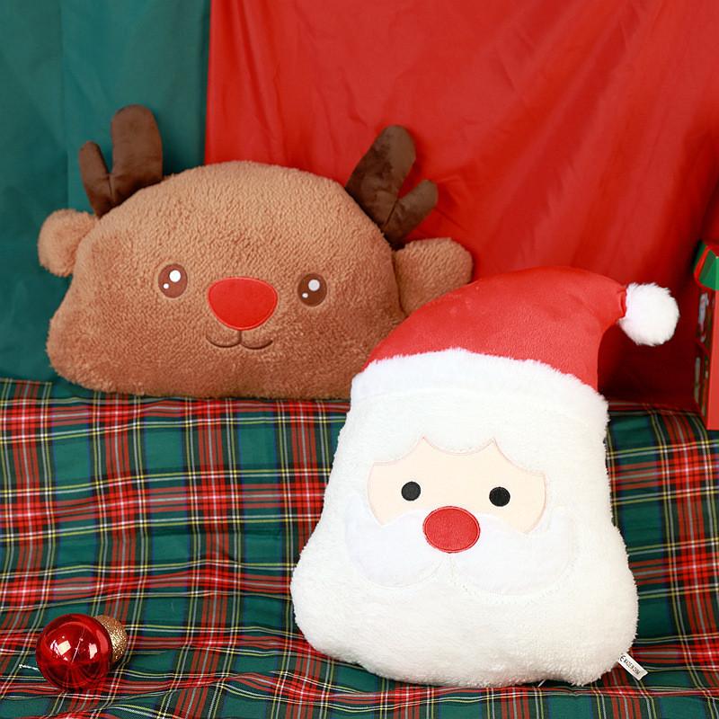 Christmas Santa Plush Toy Reindeer Pillow Soft Decor Gift For Holiday Season