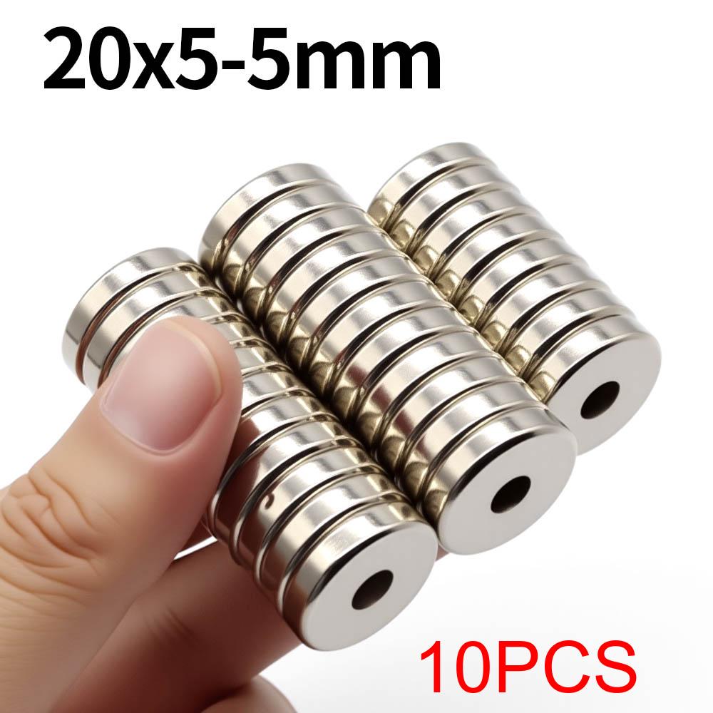 20x5-5mm Super Strong Neodymium Magnet N35 NdfeB Permanent Magnetic imanes Round With Holes Powerful Magnets Refrigerator Magnet