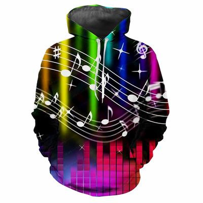 3D-Musiknotendruck Vier Jahreszeiten Herren Hoodie Mode Personalisierte Street Fashion Kreative Harajuku Lockeres Bequemes Oberteil