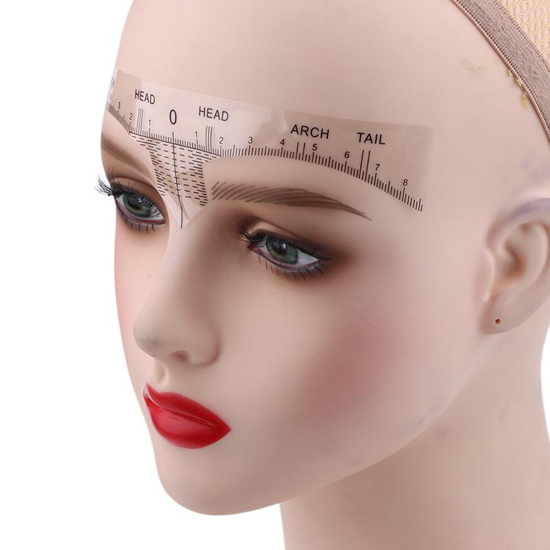 10 Pcs Disposable Eyebrow Ruler Microblading Semi Permanent Eyebrow Tattoo Position Ruler Guide Makeup Stencil Measure Tools
