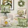 Pastoral Flowers Home Text Pillow Cover Decorative Cushion Living Room Sofa Home Furnishing Fabric Soft Pillow Pillow Cover